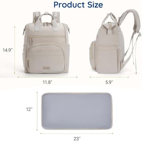 Mommore small neoprene diaper bag backpack attached to a stroller using integrated stroller clips.