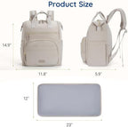 Mommore small neoprene diaper bag backpack attached to a stroller using integrated stroller clips.