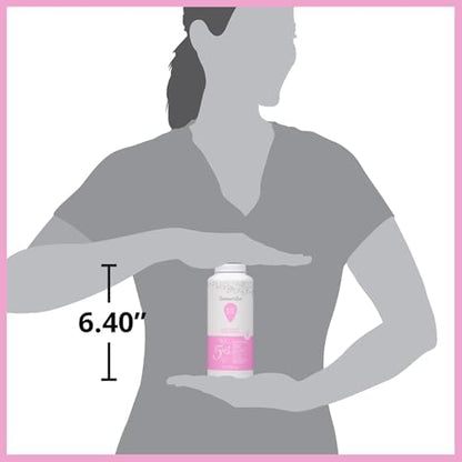 Close up of Summer's Eve feminine powder bottle showing talc-free label.