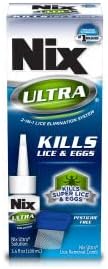 Nix Ultra pesticide-free hair solution bottle for super lice removal.