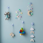 Multi purpose clear suction cups being used for home cable management.