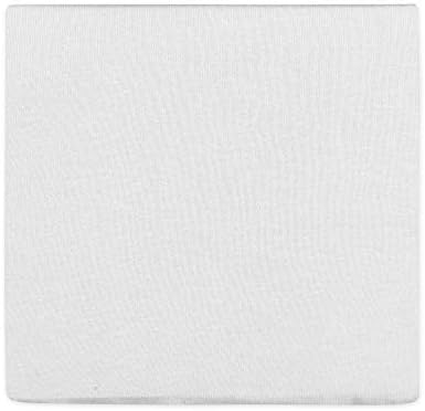 HonestBaby bright white organic cotton toddler sleeper cover fitted tightly on a standard pad