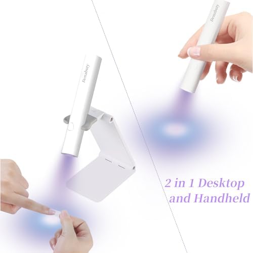 Denabuty cordless UV LED lamp showing USB charging port