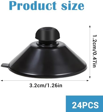 Classicseali black fish tank suction cups close up view showcasing the flexible and durable marine safe rubber material.