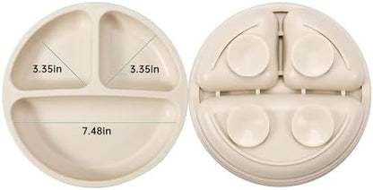Toddler using PandaEar soft silicone spoon for self feeding