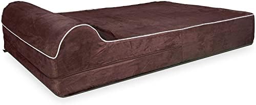 Heavy duty zippered pet bed cover showing the durable fabric texture and elegant white piping.