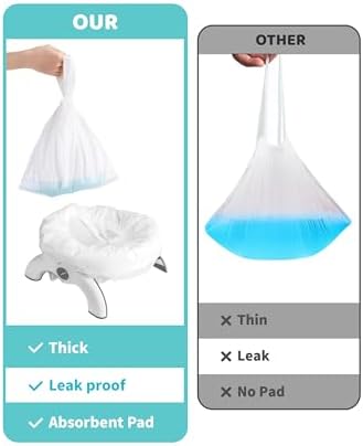 Close up of 200 milliliter absorbent pad inside disposable liner