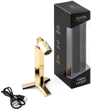 APRÉS Gel-X UV LED Lamp standing upright on its stabilizing feet for hands-free nail curing.