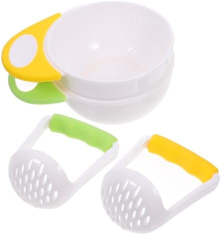 DOITOOL food mill bowl with mashing rod showing ergonomic comfort grip handle design