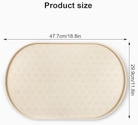 Kpwacd waterproof cat bowl mat with raised edges