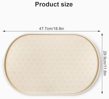 Kpwacd waterproof cat bowl mat with raised edges