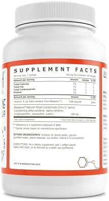 Side angle of the white supplement bottle displaying the nutritional information and ingredients list.