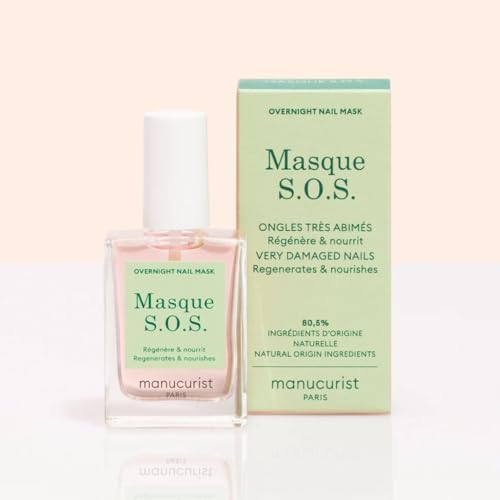 Top angle view of the fifteen milliliters Manucurist SOS nail treatment.