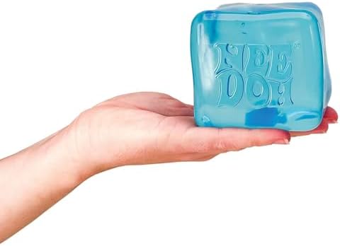 Schylling three point twenty five inch sensory squeeze toy next to packaging