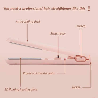 Anggrek compact ceramic curling iron size comparison in a handbag travel setup