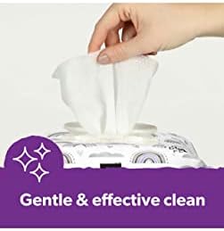 Detail shot of hypoallergenic label on Member's Mark baby wipes