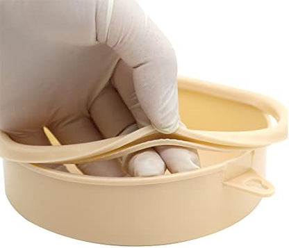 Close up of silicone sealing ring on ostomy bath cover