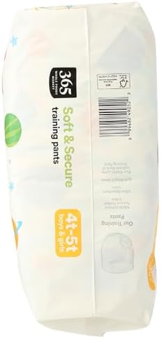 Back label view of 365 by Whole Foods Market toddler pull ups with usage instructions