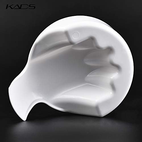 Top down view of Kads white manicure bowl for nail treatments.