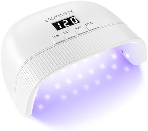 LadyMisty upgraded nail dryer interior view highlighting the thirty dual LED UV light source beads.