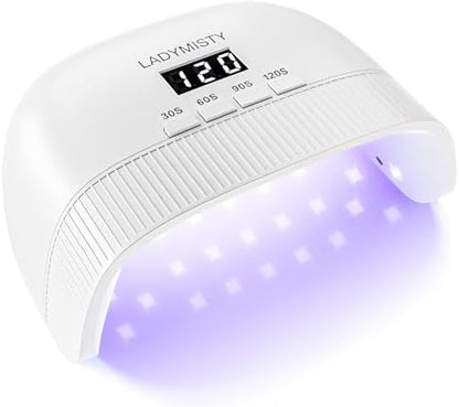 LadyMisty upgraded nail dryer interior view highlighting the thirty dual LED UV light source beads.
