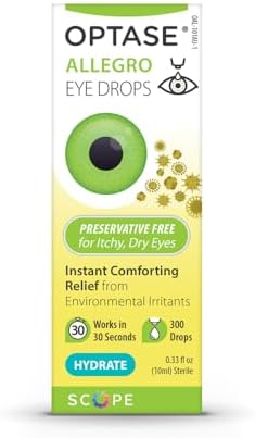 Authentic USA imported Optase Allegro eye drops for sensitive eye hydration.