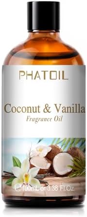 PHATOIL 3.38 Fluid Ounce Coconut Vanilla oil with glass dropper for aromatherapy.