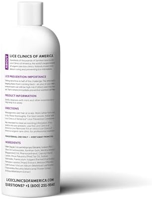Natural peppermint oil lice repellent shampoo bottle for kids.