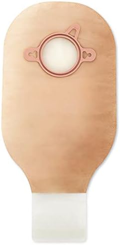Hollister 18134 medical ostomy pouch rear view showcasing the beige soft comfort wear fabric panel.