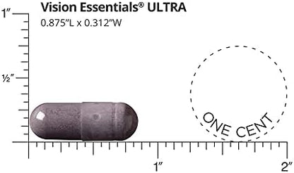Back of Dr. Whitaker's Vision Essentials Ultra bottle showing ingredients