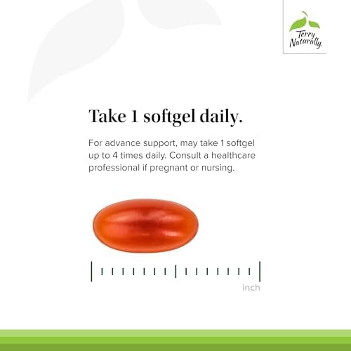 Close up of Terry Naturally Omega-7 softgel capsules