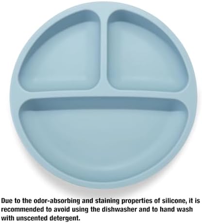 PandaEar unbreakable silicone plate with suction base on high chair