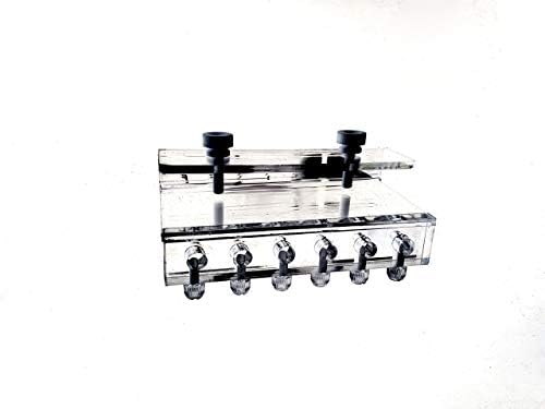 Marine Color 6-line aquarium tube bracket mounted on glass