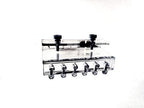 Marine Color 6-line aquarium tube bracket mounted on glass