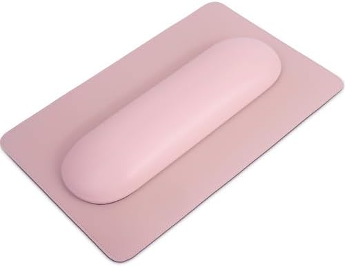 Nail tech using ergonomic pillow for hand support during manicure