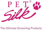 Back label of imported Pet Silk grooming products showing usage instructions.