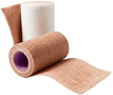 Close up view of 3M Coban comfort foam and compression layers for professional lymphedema management.