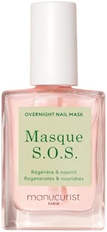 Manucurist SOS Nail Mask close up of the application brush on a bare nail bed
