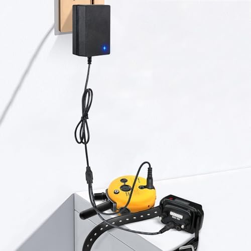 YEAOI dog training collar replacement charger laid out fully to demonstrate the four foot cable length