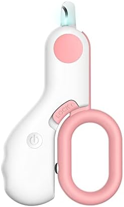 GuLuPets pet nail clipper showing bright integrated LED light feature.