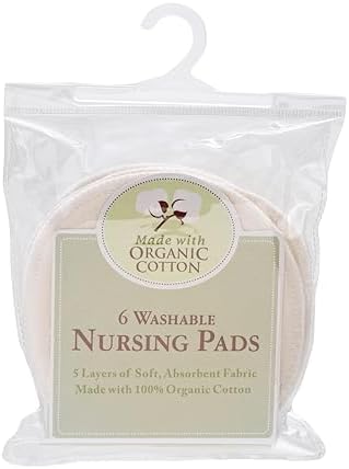 Six count pack of washable natural color breast pads