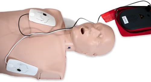 Side view of American Red Cross AED Trainer showing volume and language settings
