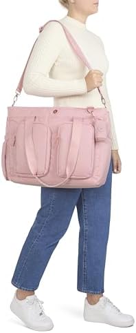 Huggies Signature Hug Weekender Tote Diaper Bag interior compartments and laptop sleeve
