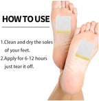 Demonstration of patch placement on foot sole reflex points