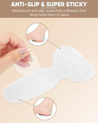 Transparent shoe pads for loose shoes to improve fit and stability.
