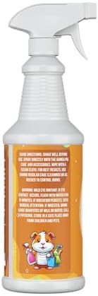 Thirty two ounce pet safe cage cleaner bottle highlighting USA manufactured label