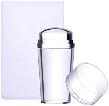 Lily Brown clear silicone nail art stamper with scraper