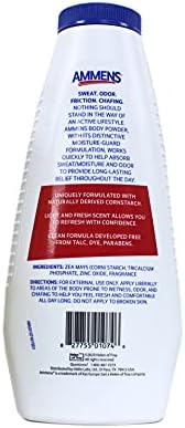 Ammens medicated corn starch body powder for chafing and moisture control