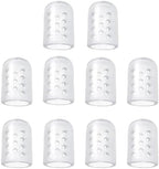 Transparent breathable gel toe protectors with ventilation holes