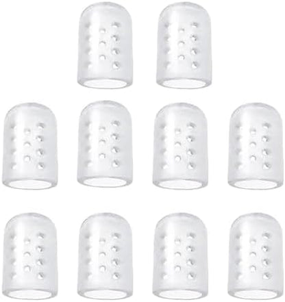 Transparent breathable gel toe protectors with ventilation holes